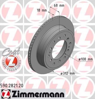 Диск гальмівний ZIMMERMANN 590282120