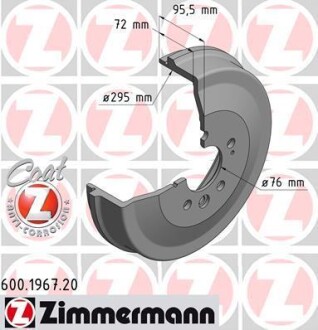 Барабан тормозной ZIMMERMANN 600196720