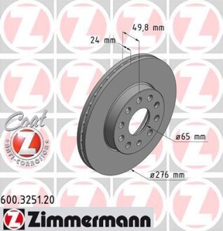 Диск тормозной ZIMMERMANN 600.3251.20