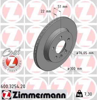 Диск гальмівний ZIMMERMANN 600325420