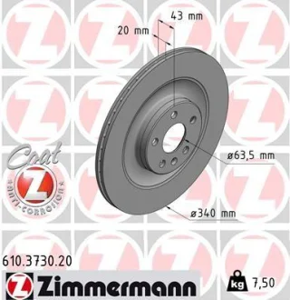 Гальмiвнi диски ZIMMERMANN 610373020